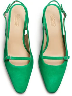 Leder-Slingpumps in Grün