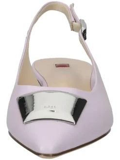 Leder-Slingpumps in Lila