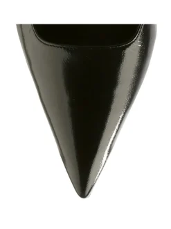 Leder-Slingpumps in Schwarz