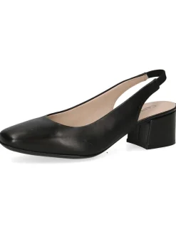 Leder-Slingpumps in Schwarz