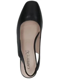 Leder-Slingpumps in Schwarz