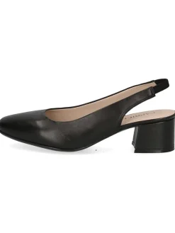 Leder-Slingpumps in Schwarz