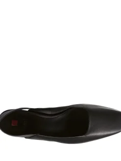 Leder-Slingpumps in Schwarz