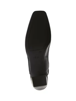 Leder-Slingpumps in Schwarz