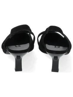 Leder-Slingpumps in Schwarz