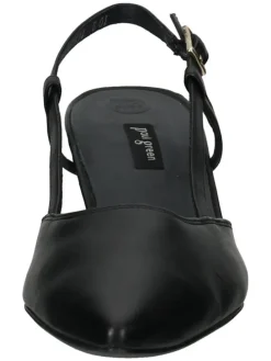 Leder-Slingpumps in Schwarz