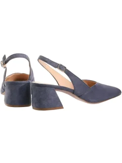 Leder-Slingpumps "Laura" in Blau