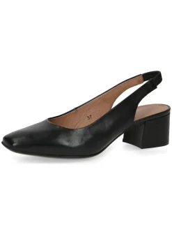 Leder-Slingpumps "Nina" in Schwarz