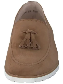 Leder-Slipper in Hellbraun