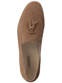 Leder-Slipper in Hellbraun