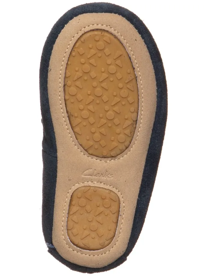 Leder-Slipper "Crackling Flo" in Dunkelblau