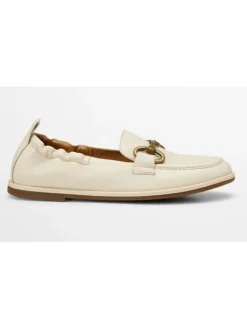 Leder-Slipper in Beige