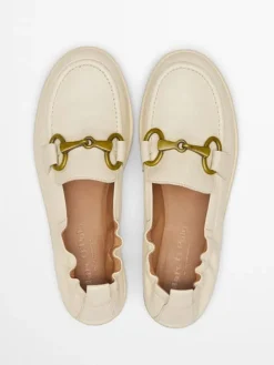Leder-Slipper in Beige