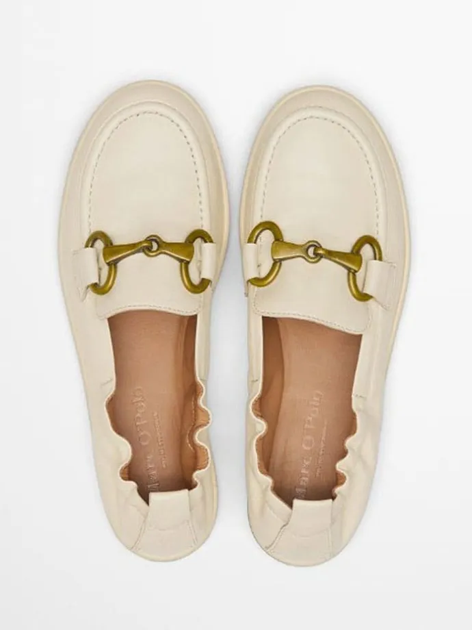 Leder-Slipper in Beige