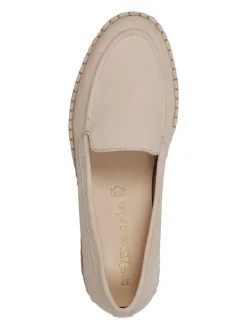 Leder-Slipper in Beige
