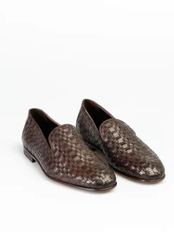 Leder-Slipper in Braun