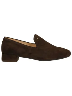 Leder-Slipper in Braun