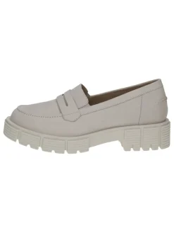 Leder-Slipper in Creme