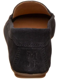 Leder-Slipper in Dunkelblau