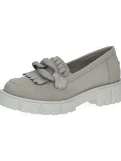 Leder-Slipper in Grau