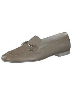 Leder-Slipper in Khaki