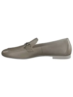 Leder-Slipper in Khaki
