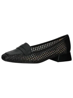 Leder-Slipper in Schwarz