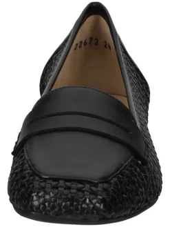 Leder-Slipper in Schwarz