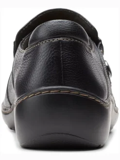 Leder-Slipper in Schwarz