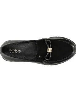 Leder-Slipper in Schwarz
