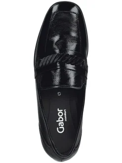 Leder-Slipper in Schwarz