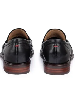 Leder-Slipper in Schwarz