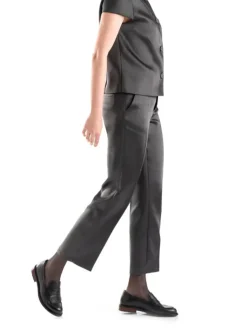 Leder-Slipper in Schwarz