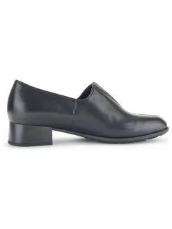 Leder-Slipper in Schwarz