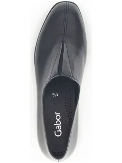 Leder-Slipper in Schwarz