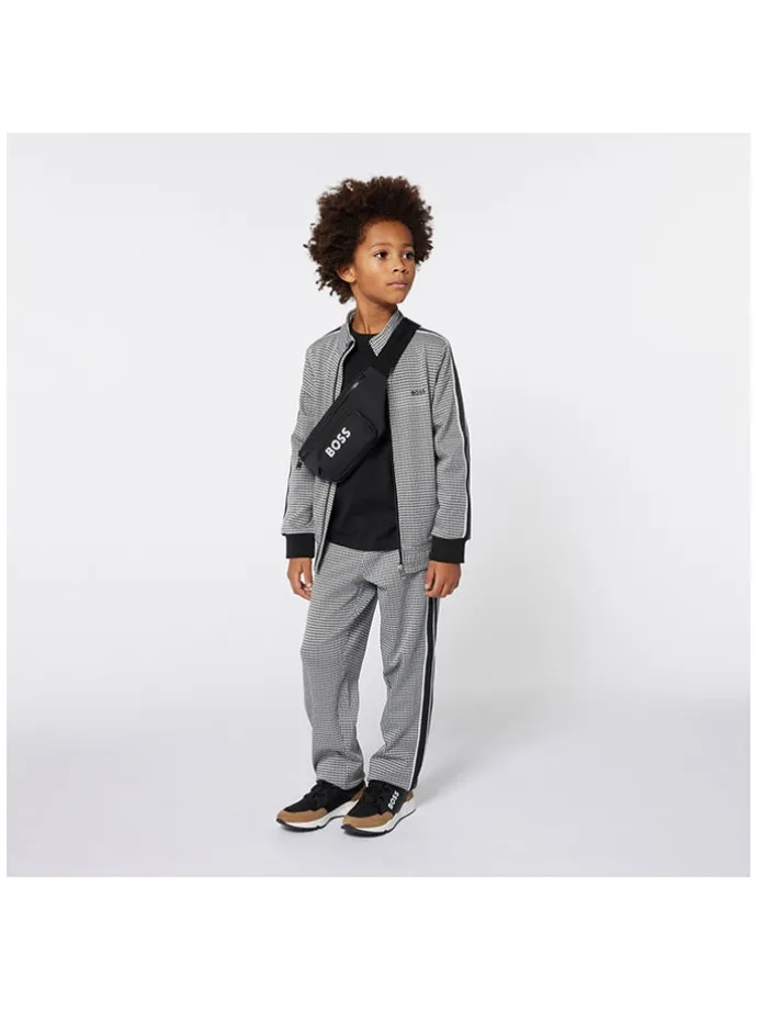 Leder-Slipper in Schwarz/ Hellbraun