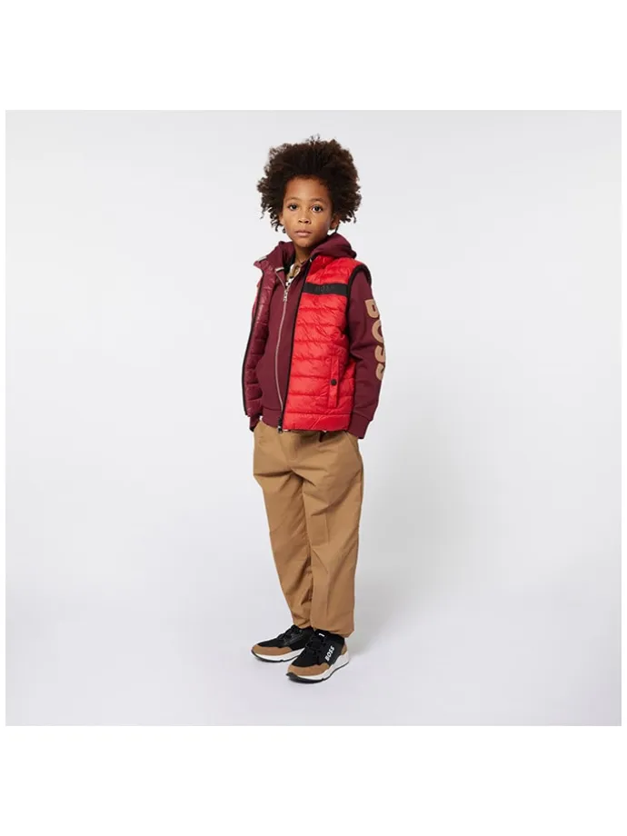 Leder-Slipper in Schwarz/ Hellbraun