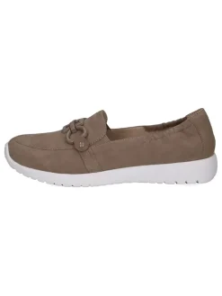 Leder-Slipper in Taupe