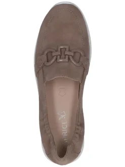 Leder-Slipper in Taupe