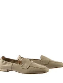 Leder-Slipper "Liu" in Taupe
