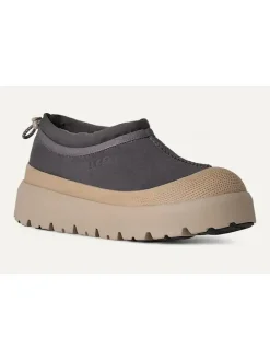 Leder-Slipper "Tasman Weather" in Grau/ Beige