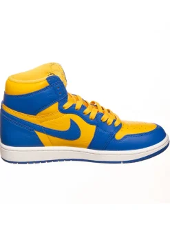 Leder-Sneaker ''1 Retro High'' in Gelb/ Blau