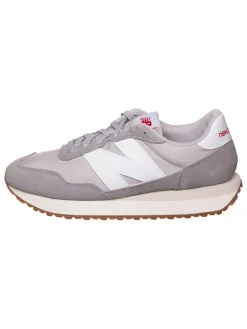 Leder-Sneakers "237" in Grau/ Beige