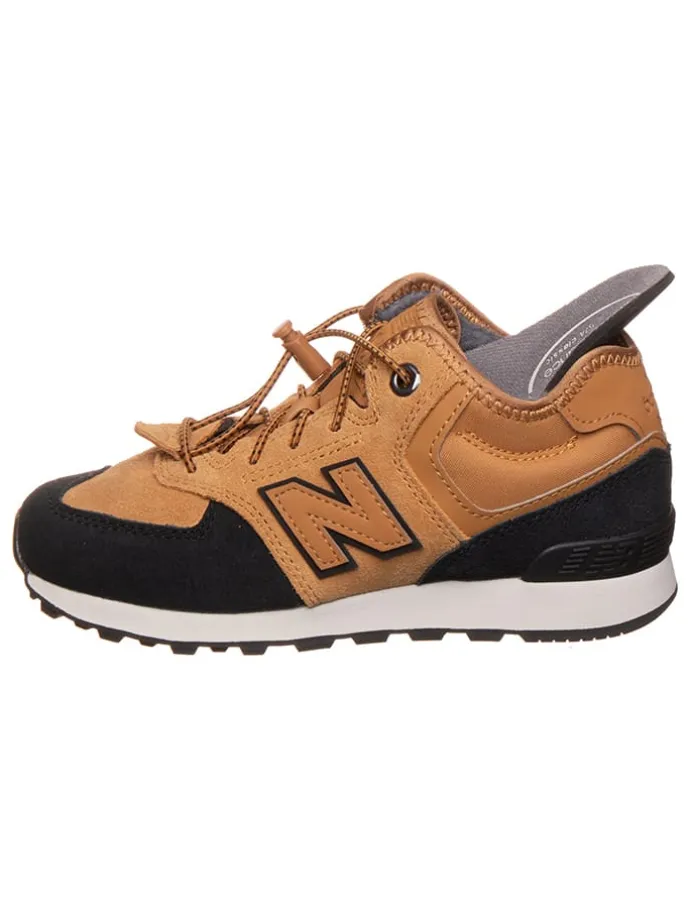 Leder-Sneakers "574" in Hellbraun/ Schwarz