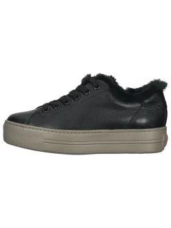Leder-Sneakers in Schwarz