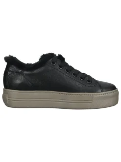 Leder-Sneakers in Schwarz