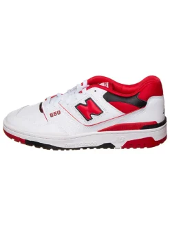 Leder-Sneakers "550" in Weiß/ Rot