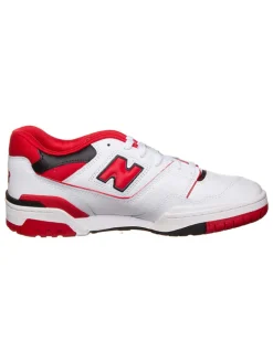 Leder-Sneakers "550" in Weiß/ Rot