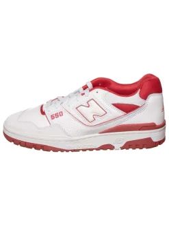 Leder-Sneakers "550" in Weiß/ Rot