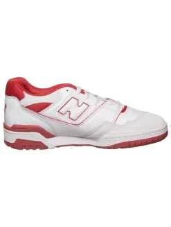 Leder-Sneakers "550" in Weiß/ Rot